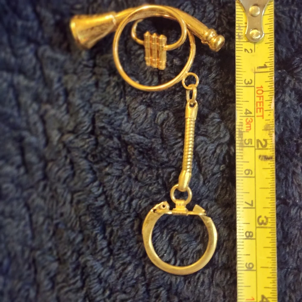 Vintage 1980-1990s Musical Instrument Keychains Set Of 4